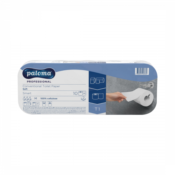 Paloma Toilettenpapier, Professional, 2-lagig,weiss mit Praegung, SOFT, 100 prozent Zellstoff, 10 x 150 Blatt